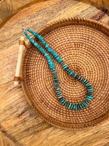 Graduated Turquoise Strand with 3mm Navajo Pearl Accents