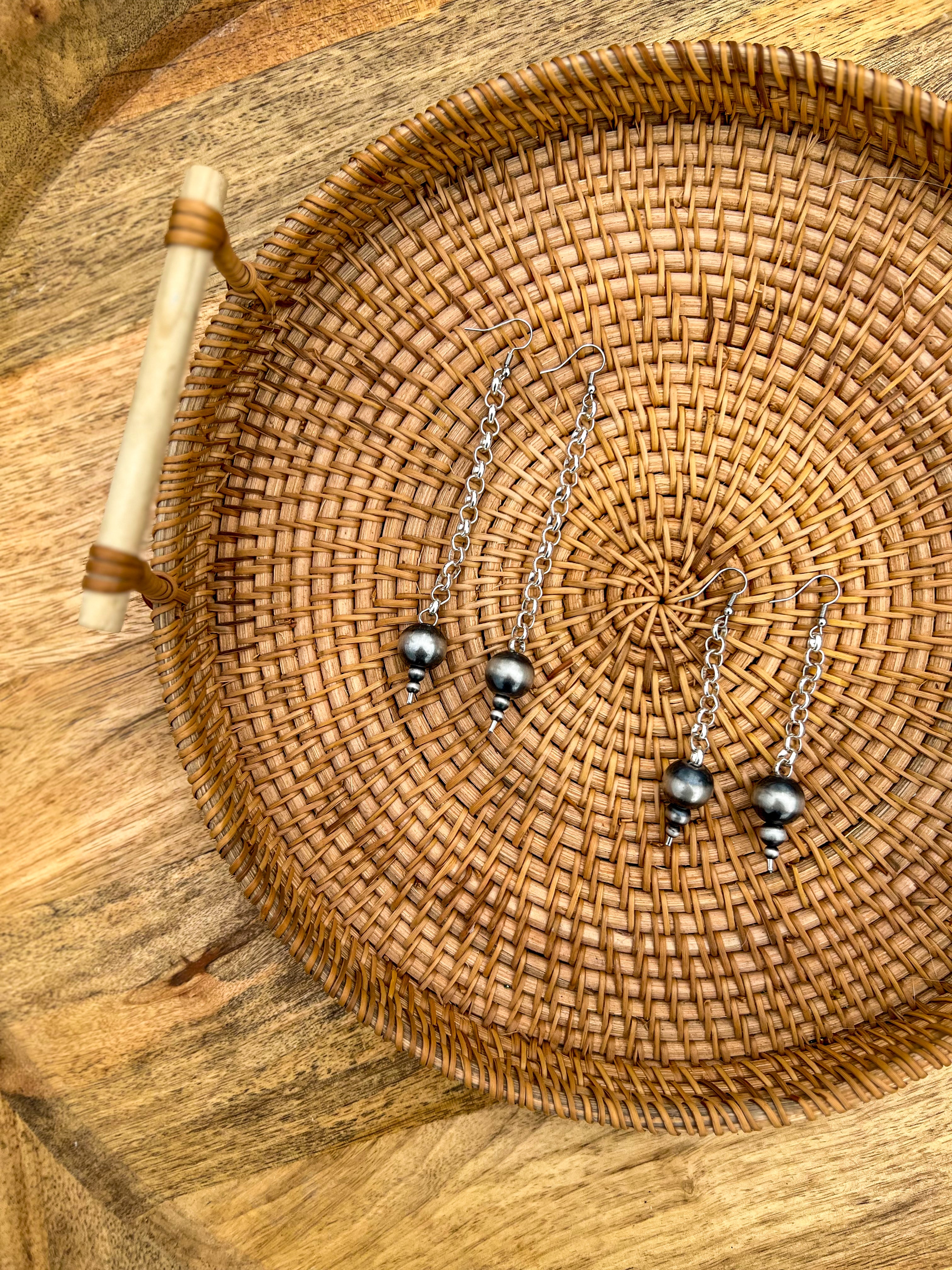 Navajo Pearl Drop Earrings