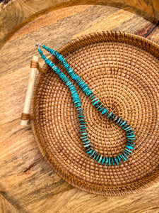 Graduated Turquoise Strand with 3mm Navajo Pearl Accents