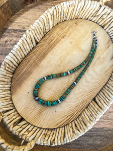 Graduated Green Turquoise with Navajo Pearl Accents