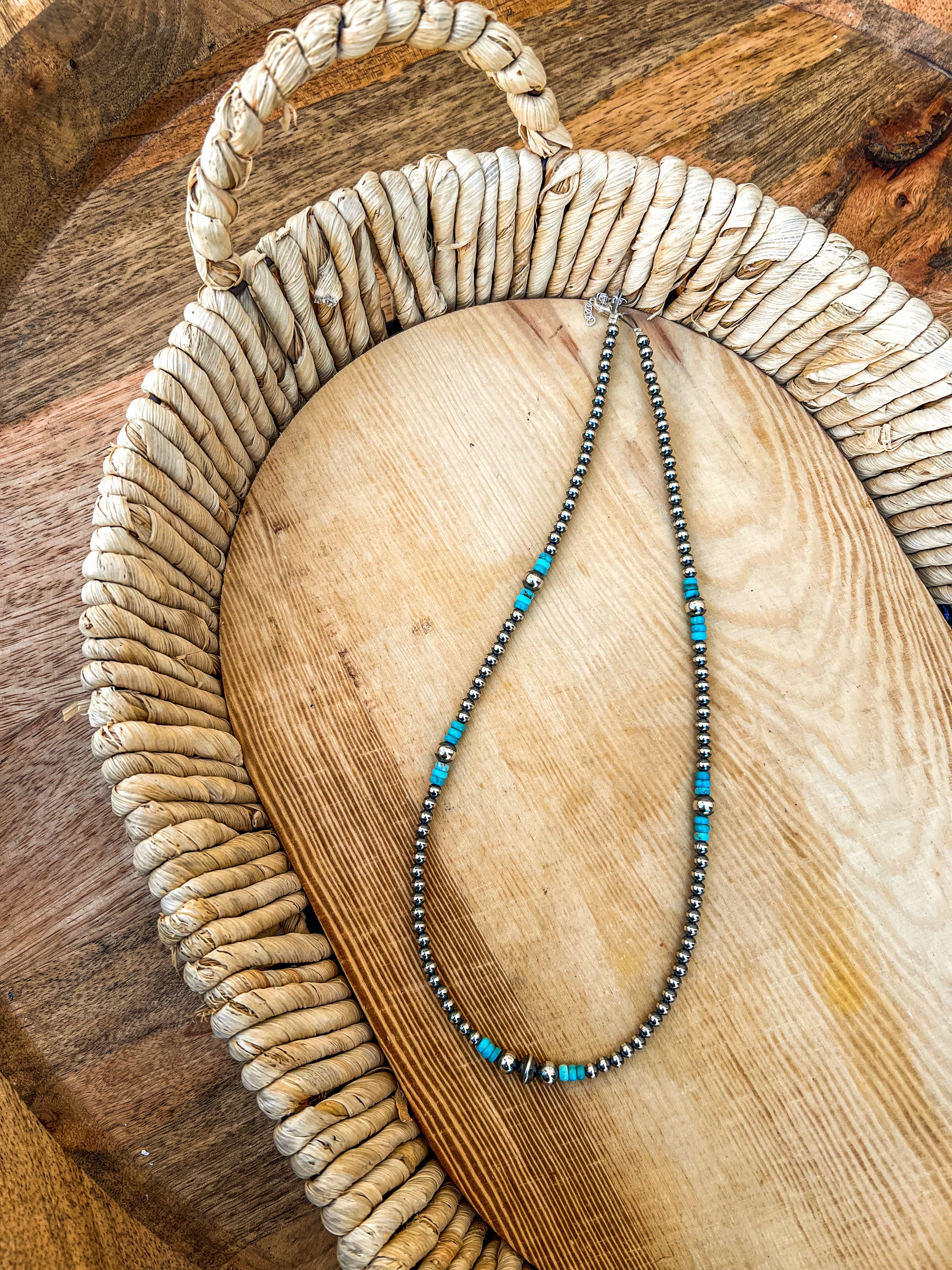 Turquoise and Navajo Pearl Mixed Necklace