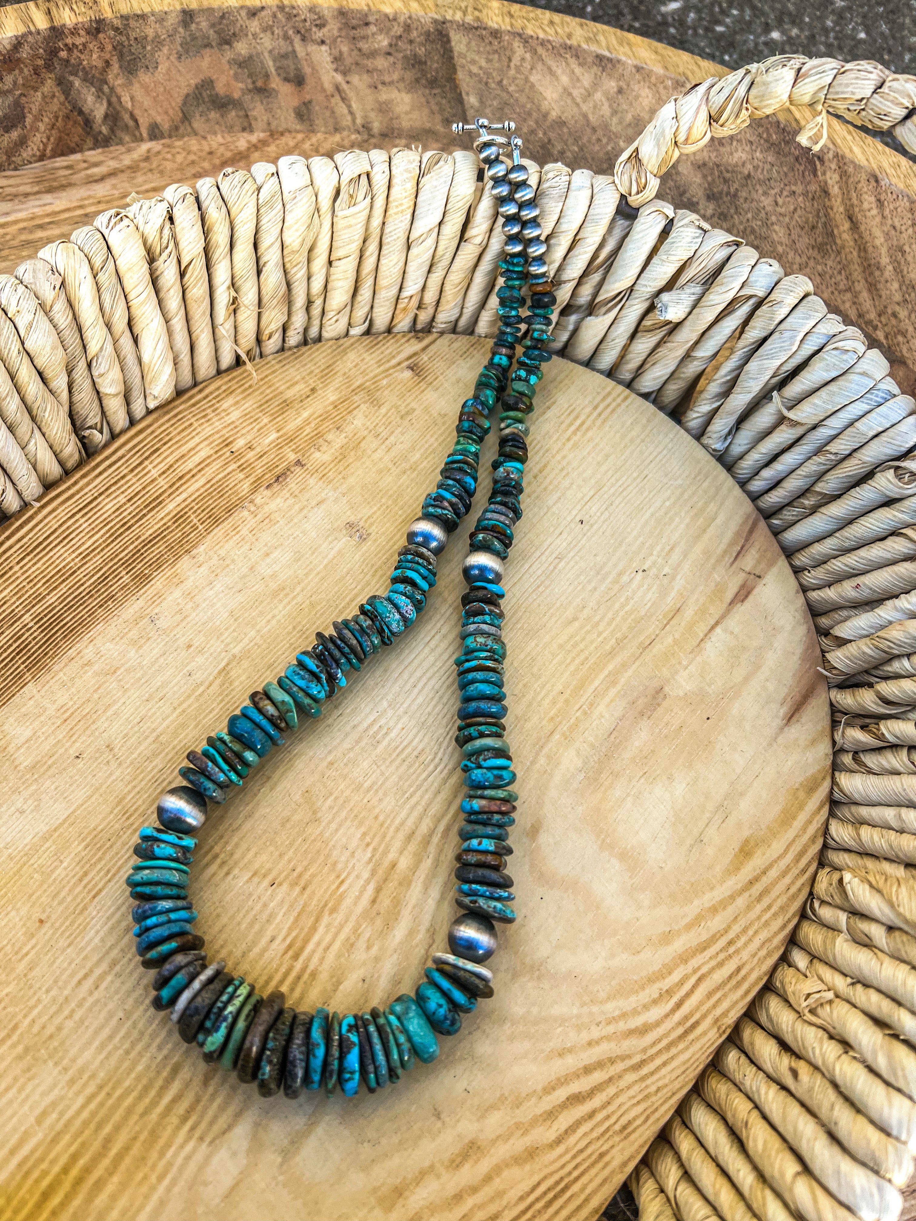 Graduated Blue Turquoise w/ Navajo Pearl Accents